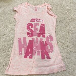 NFL apparel Seahawks pink small tshirt cotton polyester new